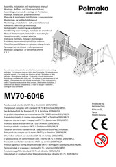 Palmako MV70-6046 Assemblage, Manuel De Montage Et D'entretien