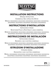 Maytag Commercial MDG20MNBGW Instructions D'installation