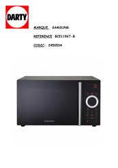Samsung SMART COMBI BCE1196T Mode D'emploi Et Guide De Cuisson
