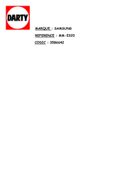 Samsung MM320 Manuel D'utilisation