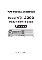 Vertex Standard VX-2200 Serie Manuel D'installation
