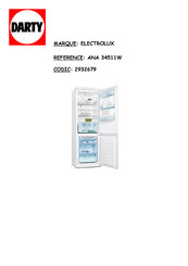 Electrolux ARTHUR MARTIN ANA 34511W Notice D'utilisation