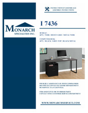 Monarch Specialties Orion OR360DSK Instructions D'assemblage