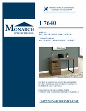 Monarch Specialties Clayton CLAWLDSK Instructions D'assemblage