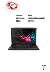 Asus ROG STRIX HERO-GL503VD-GZ149T Manuel D'utilisation