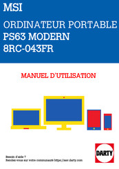 MSI PS63 8RC-043FR Manuel D'utilisation