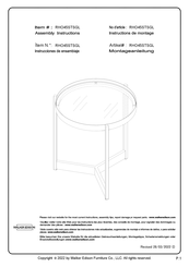 Walker Edison RHO45STSGL Instructions De Montage