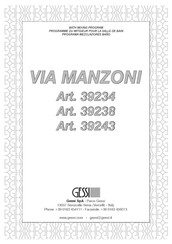 Gessi VIA MANZONI 39243 Mode D'emploi