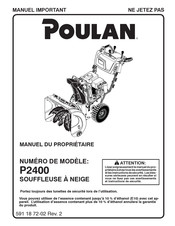 Poulan Pro P2400 Manuel Du Propriétaire