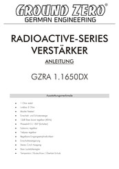 Ground Zero RADIOACTIVE GZRA 1.1650DX Mode D'emploi