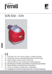 Ferroli SUN G70 Mode D'emploi, Installation Et Entretien