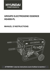 Hyundai power products HG4000-PL Manuel D'instructions