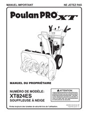 Poulan Pro XT824ES Manuel Du Propriétaire