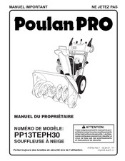 Poulan Pro PP13TEPH30 Manuel Du Propriétaire