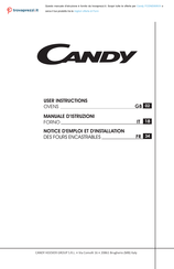 Candy Essenza FCDNE808VX Notice D'emploi Et D'installation