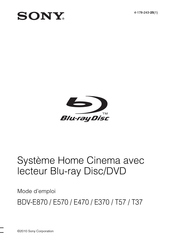 Sony BDV-E370 Mode D'emploi