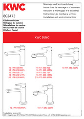 KWC SUNO 10.171.033.127 Instructions De Montage Et D'entretien