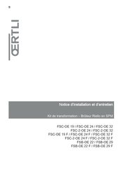 OERTLI RIELLO FSC-2-OE 24 F Notice D'installation Et D'entretien