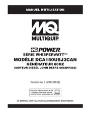 MULTIQUIP MQ Power WHISPERWATT DCA150USJ3CAN Manuel D'utilisation