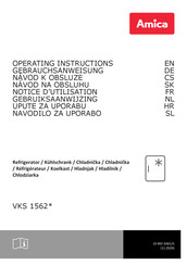 Amica VKS 1562 Serie Notice D'utilisation