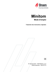 Struers Minitom Mode D'emploi