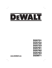 DeWalt D25761K Traduction De La Notice D'instructions Originale