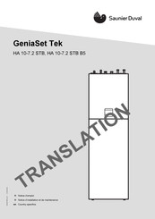 Saunier Duval GeniaSet Tek HA 4-7.2 OS 230V B3 Notice D'emploi