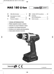 MeisterCraft 5451370 Traduction Du Manuel D'utilisation Original