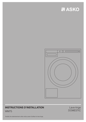 Asko WM75 Instructions D'installation