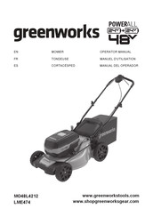 GreenWorks MO48L4212 Manuel D'utilisation