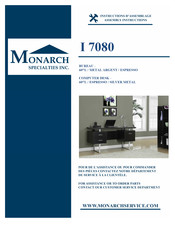 Monarch Specialties TEAESDSK Instructions D'assemblage