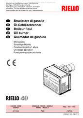 Riello F20 Instructions Pour Installation, Utilisation Et Entretien