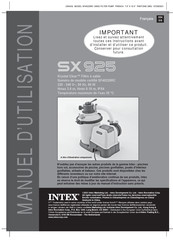 Intex Krystal Clear SX 925 Manuel D'utilisation