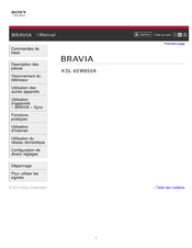 Sony Bravia KDL-65W850A E-Manual