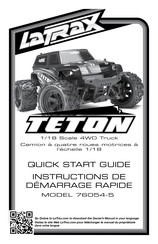 Traxxas Teton LaTrax 76054-5 Instructions De Démarrage Rapide