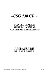 Ambassade de Bourgogne CSG 730 CF Manuel General