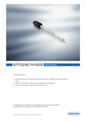 KROHNE OPTISENS PH 8500 Notice Technique