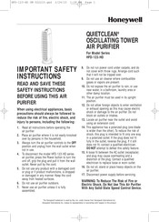 Honeywell QUIETCLEAN HFD-123-HD Manuel D'instructions