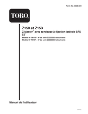 Toro Z Master Z150 Manuel De L'utilisateur