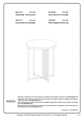 Walker Edison VULL8K Instructions De Montage