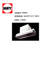 ROBLIN QUARTZ 610 Notice D'installation Et D'utilisation