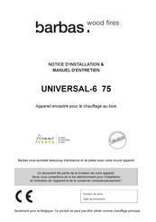 barbas UNIVERSAL-6 75 Notice D'installation & Manuel D'entretien