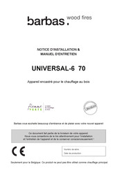 barbas UNIVERSAL-6 70 Notice D'installation & Manuel D'entretien