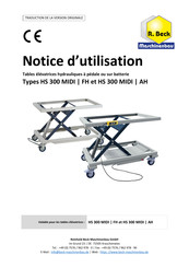 R. Beck Maschinenbau HS 300 MIDI AH Notice D'utilisation