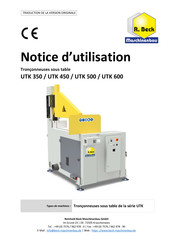 R. Beck Maschinenbau UTK 450 Notice D'utilisation