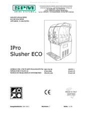 SPM IPro 1 Slusher ECO Notice D'utilisation Et D'entretien