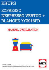 Nespresso Vertuo YY3916FD Mode D'emploi