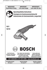Bosch 1821D Consignes De Fonctionnement/Sécurité