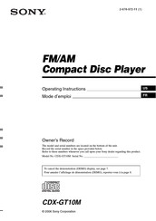 Sony CDX-GT10M Mode D'emploi