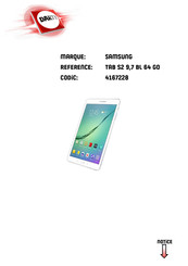 Samsung Galaxy Tab S2 9,7 BL 64 GO Mode D'emploi